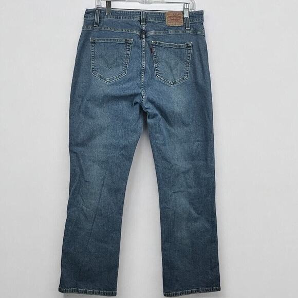 Levis 515 Stretch Denim Boot Cut Flare Mid Rise Jean Size 16 Western Y2K Cowgirl - Picture 2 of 4